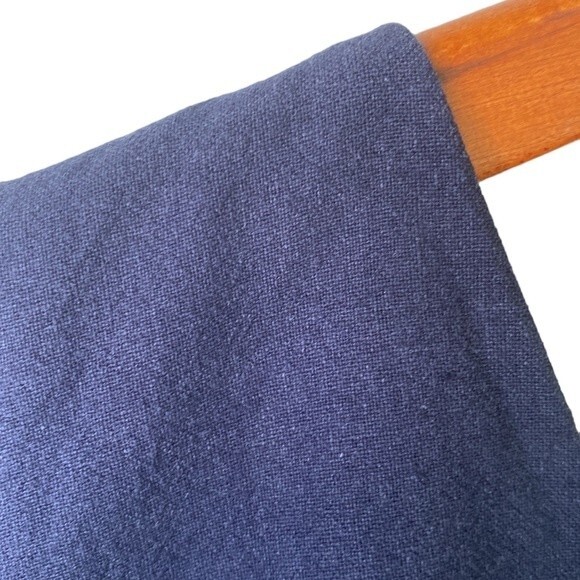 Marée Pour Tio V-Neck Ruffle Trim Short Sleeve Knee Length Dress Viscose Linen - Picture 7 of 15